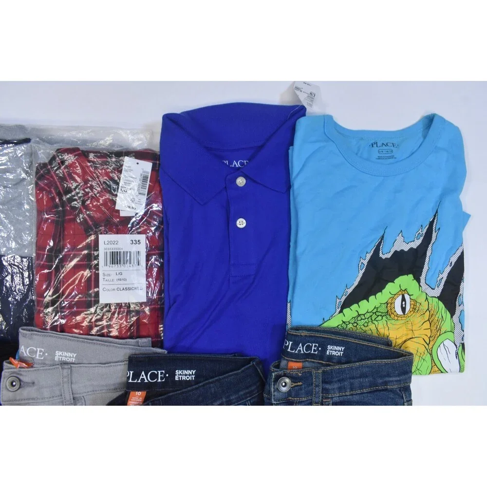 The Childrens Place Bulk Lot Of 9 Boys Size Large 10/12 Mix Season Tops Bottoms